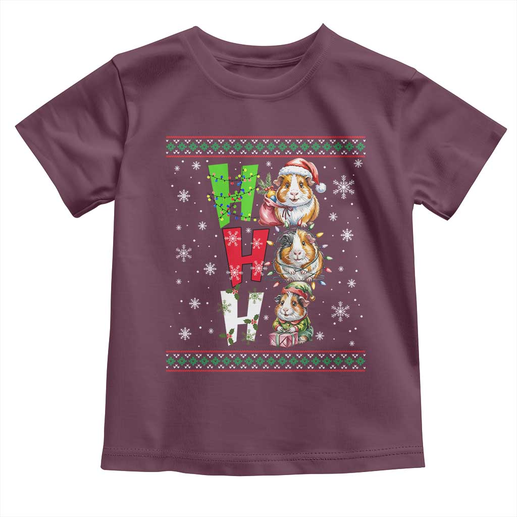Funny Guinea Pig Ho Ho Ho Ugly Christmas Sweater Toddler T Shirt Cute Pet Lover - Wonder Print Shop