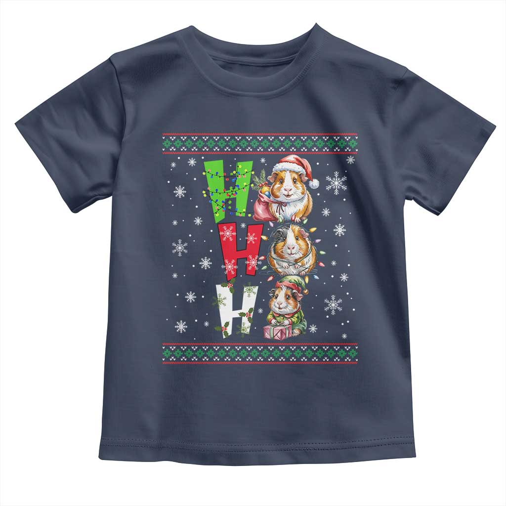 Funny Guinea Pig Ho Ho Ho Ugly Christmas Sweater Toddler T Shirt Cute Pet Lover - Wonder Print Shop