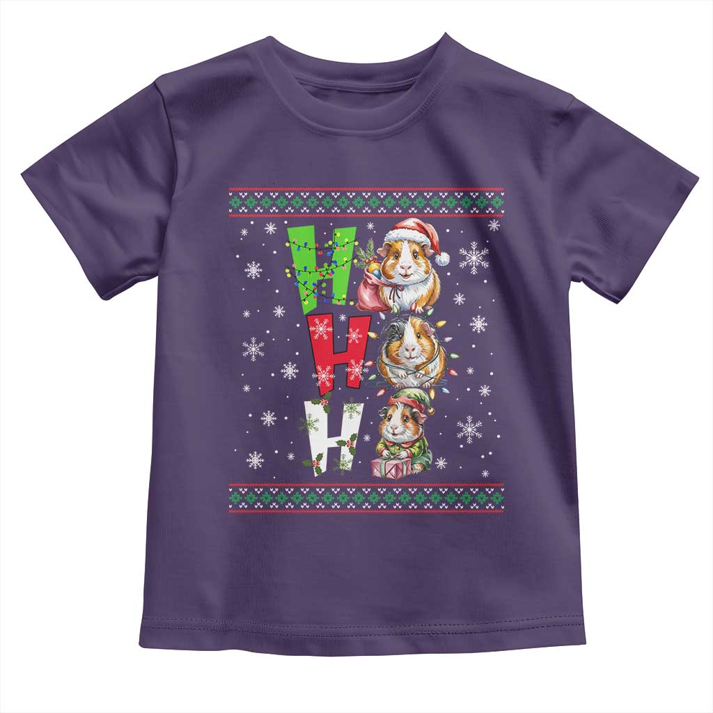 Funny Guinea Pig Ho Ho Ho Ugly Christmas Sweater Toddler T Shirt Cute Pet Lover - Wonder Print Shop