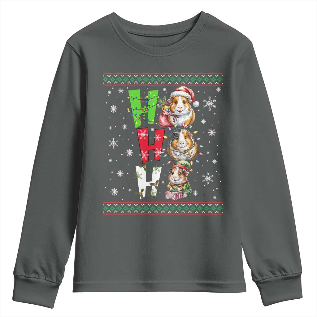 Funny Guinea Pig Ho Ho Ho Ugly Christmas Sweater Youth Sweatshirt Cute Pet Lover - Wonder Print Shop