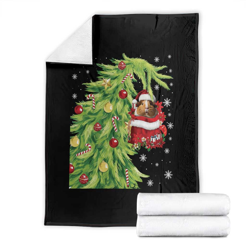 Funny Christmas Guinea In Green Hand Naughty Throw Blanket Cute Pet Lover Gift - Wonder Print Shop