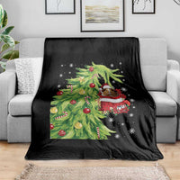 Funny Christmas Guinea In Green Hand Naughty Throw Blanket Cute Pet Lover Gift - Wonder Print Shop
