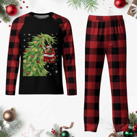 Funny Christmas Guinea In Green Hand Naughty Plaid Pajama Set Cute Pet Lover Gift - Wonder Print Shop