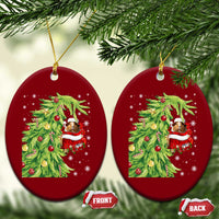 Funny Christmas Guinea In Green Hand Naughty Ceramic Ornament Cute Pet Lover Gift - Wonder Print Shop