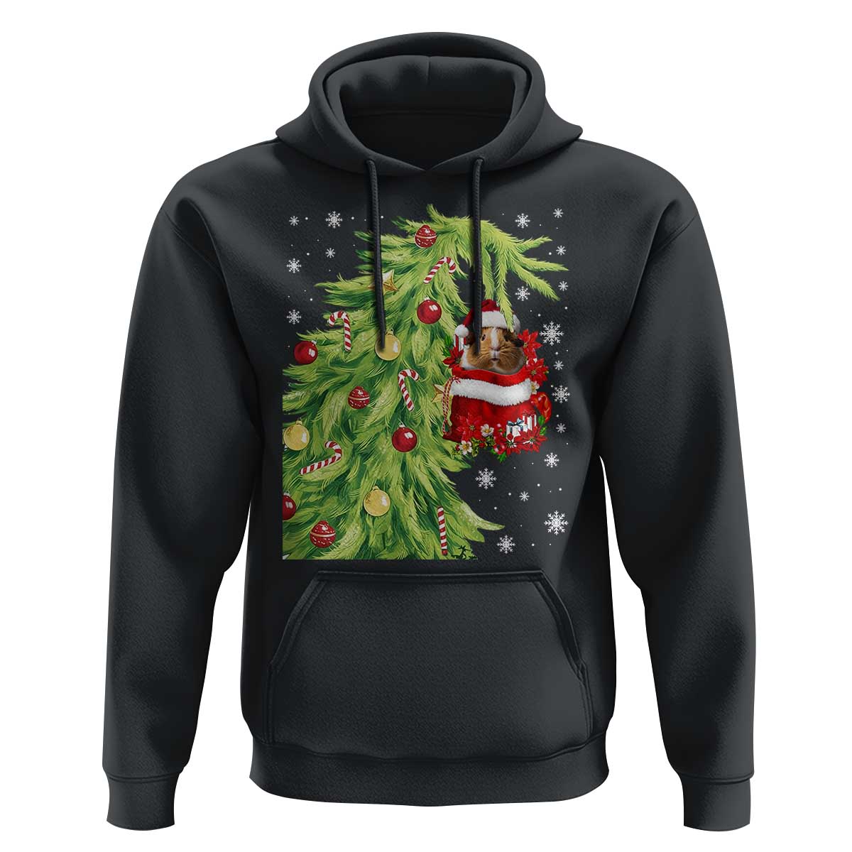 Funny Christmas Guinea In Green Hand Naughty Hoodie Cute Pet Lover Gift - Wonder Print Shop