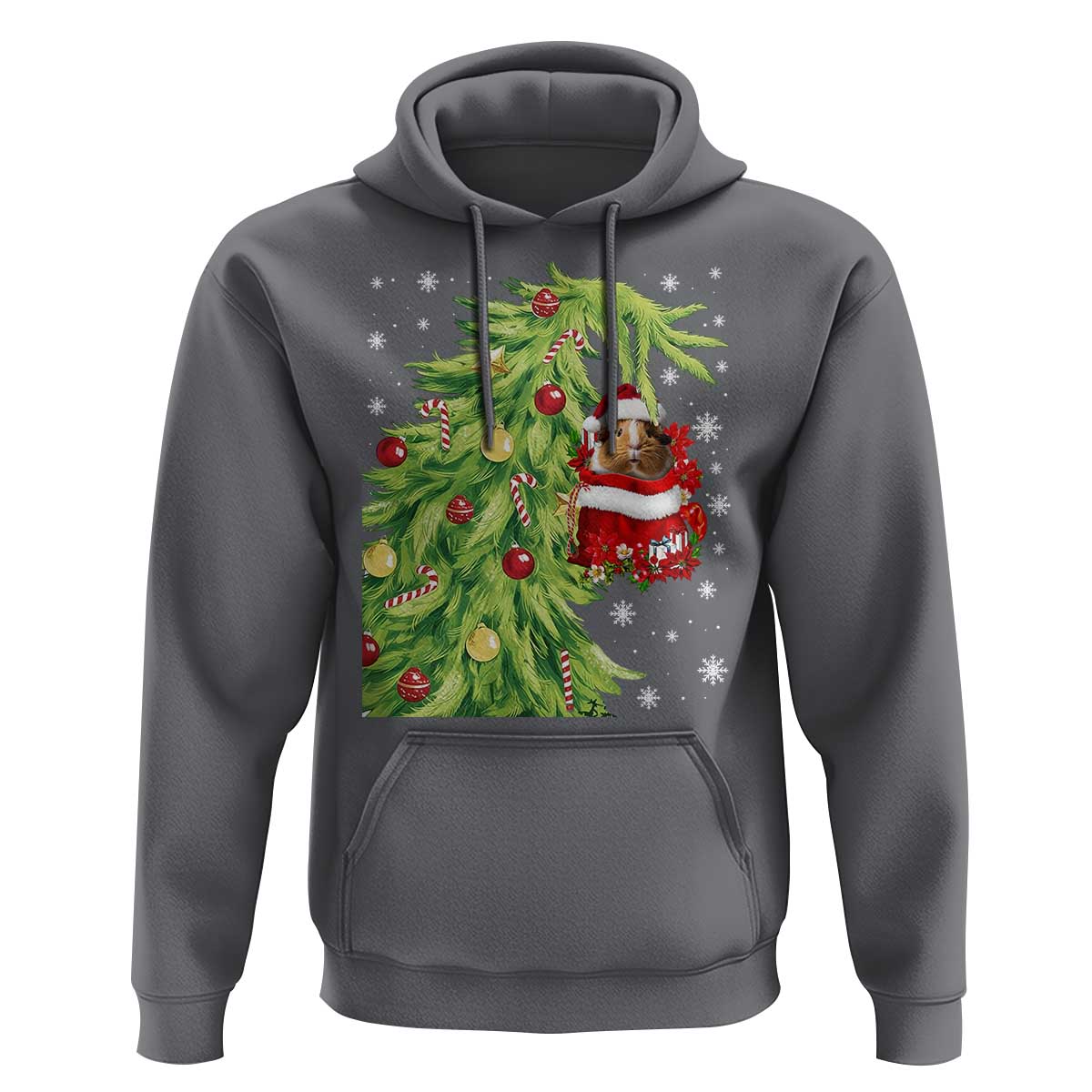 Funny Christmas Guinea In Green Hand Naughty Hoodie Cute Pet Lover Gift - Wonder Print Shop