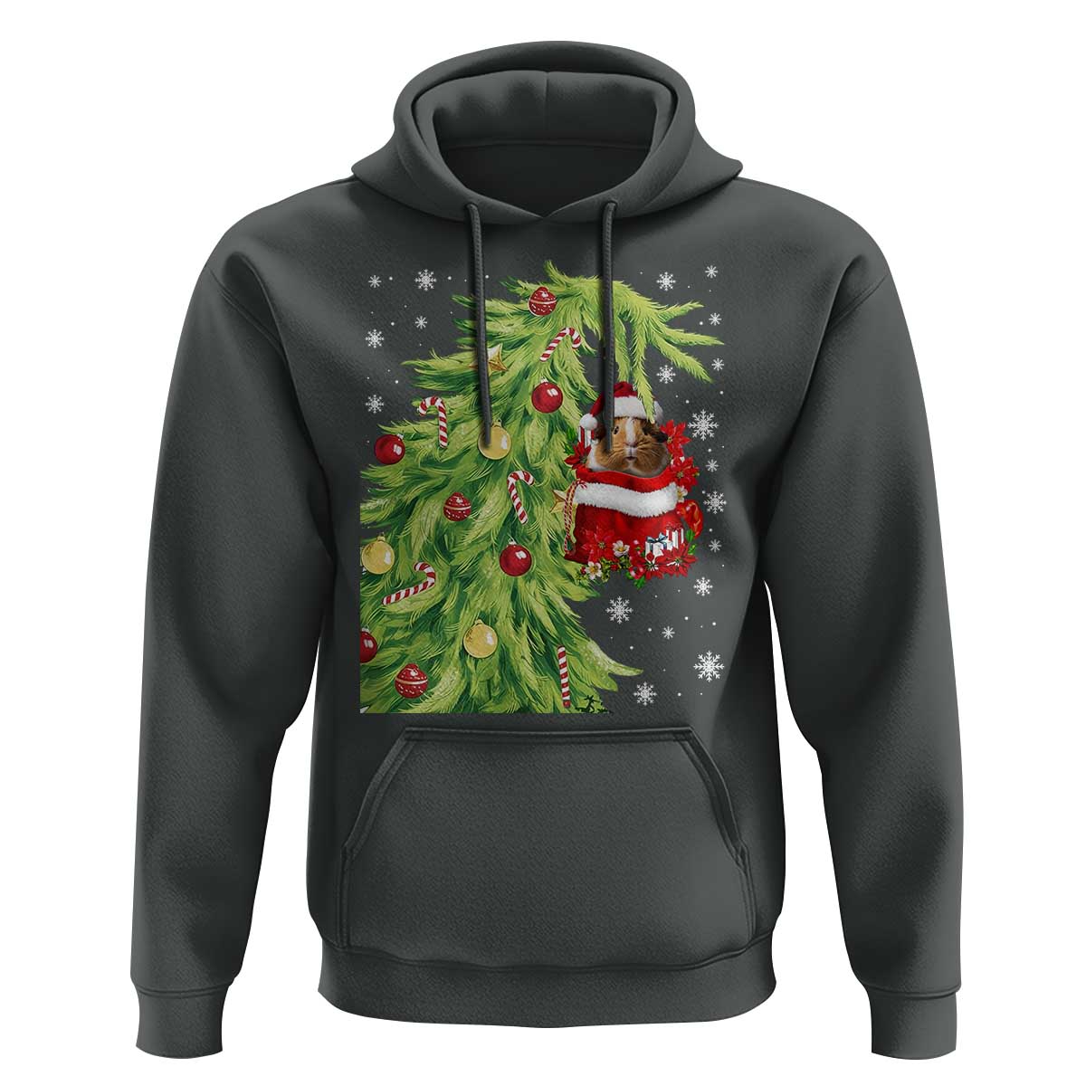 Funny Christmas Guinea In Green Hand Naughty Hoodie Cute Pet Lover Gift - Wonder Print Shop
