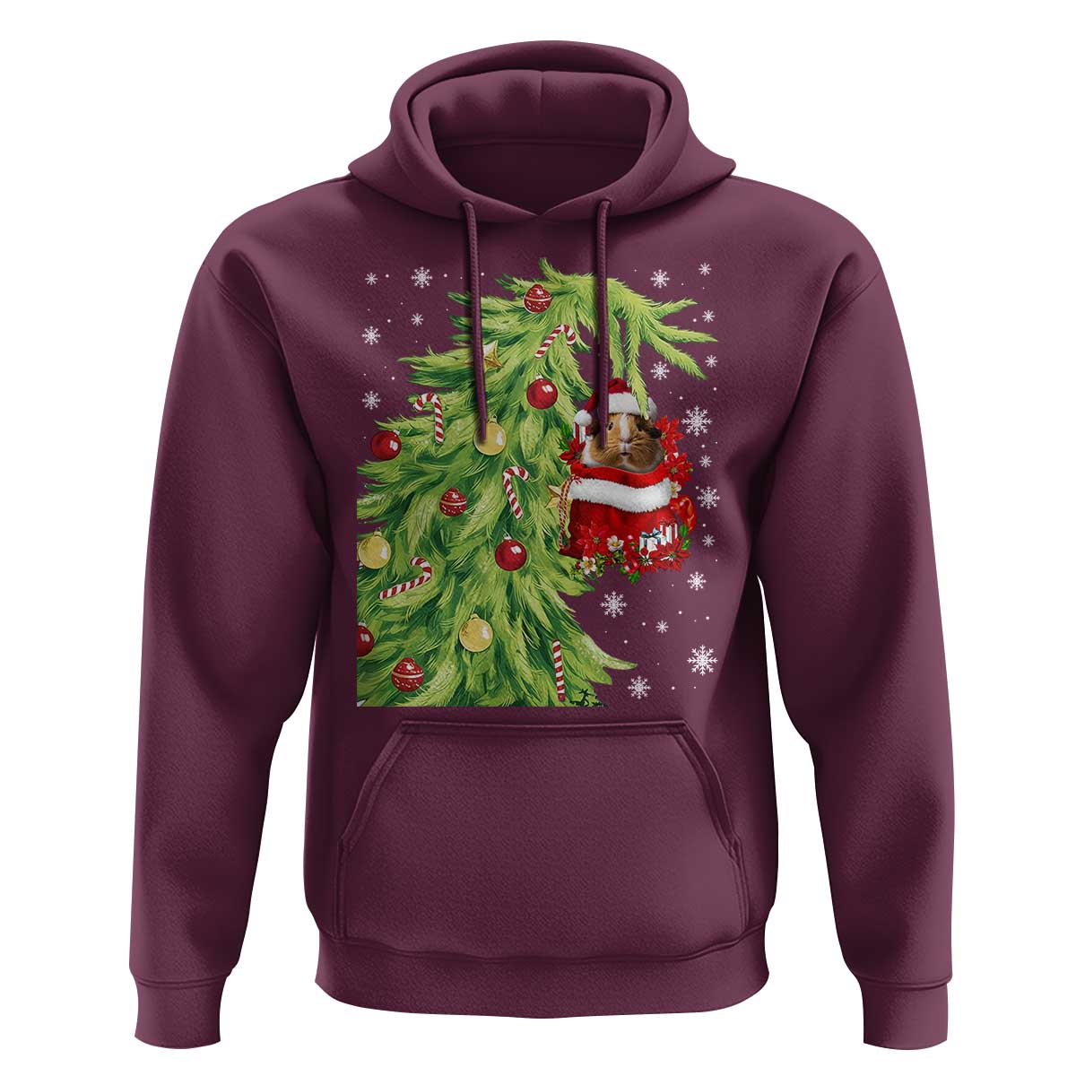 Funny Christmas Guinea In Green Hand Naughty Hoodie Cute Pet Lover Gift - Wonder Print Shop