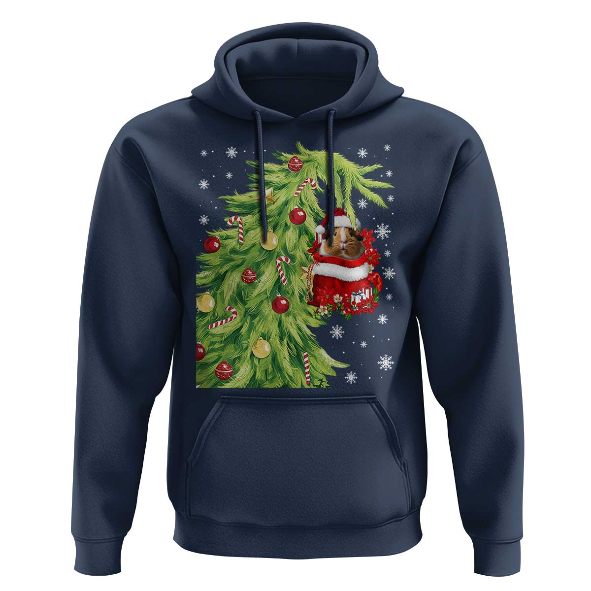 Funny Christmas Guinea In Green Hand Naughty Hoodie Cute Pet Lover Gift - Wonder Print Shop