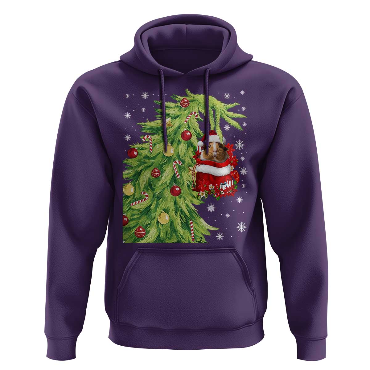 Funny Christmas Guinea In Green Hand Naughty Hoodie Cute Pet Lover Gift - Wonder Print Shop