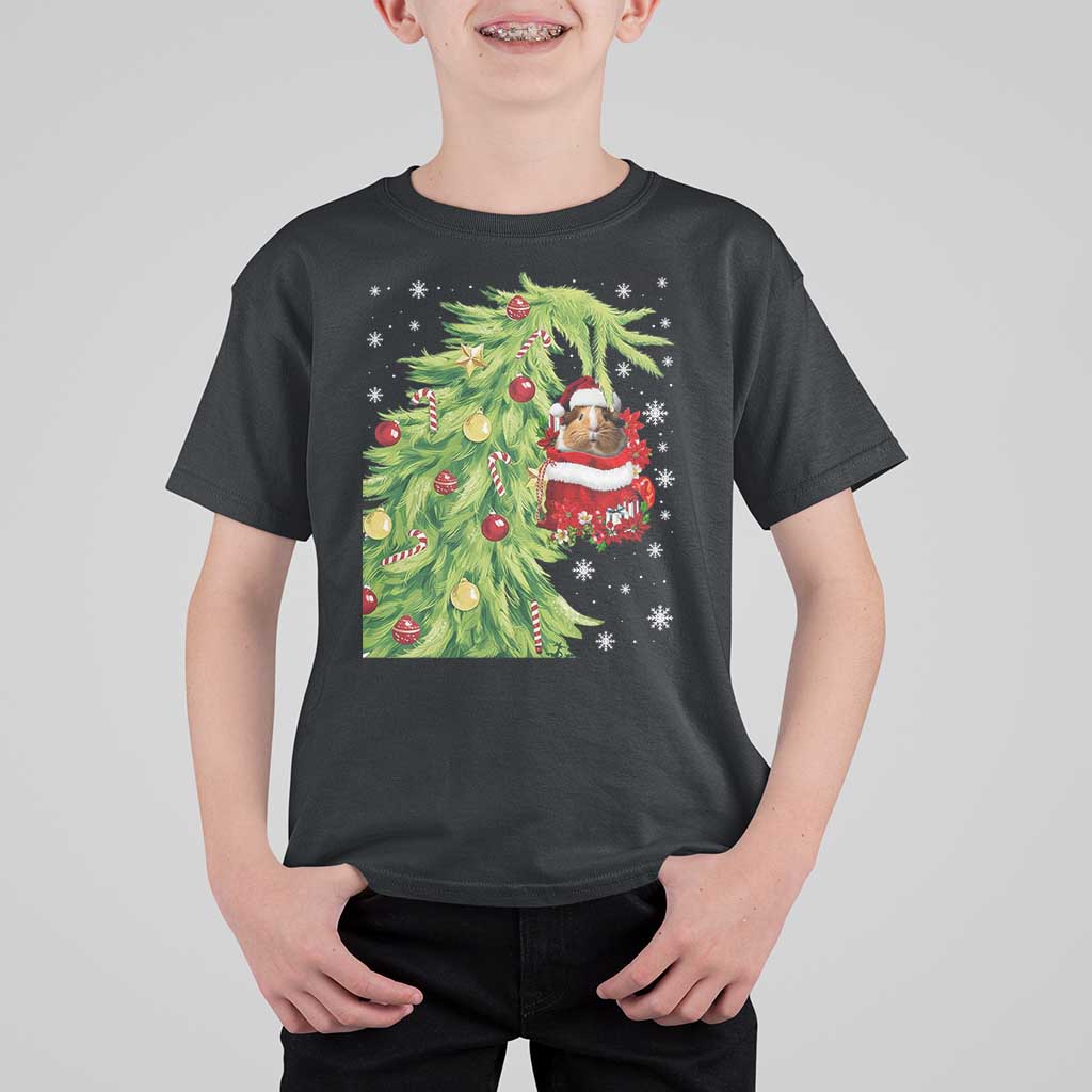 Funny Christmas Guinea In Green Hand Naughty T Shirt For Kid Cute Pet Lover Gift - Wonder Print Shop
