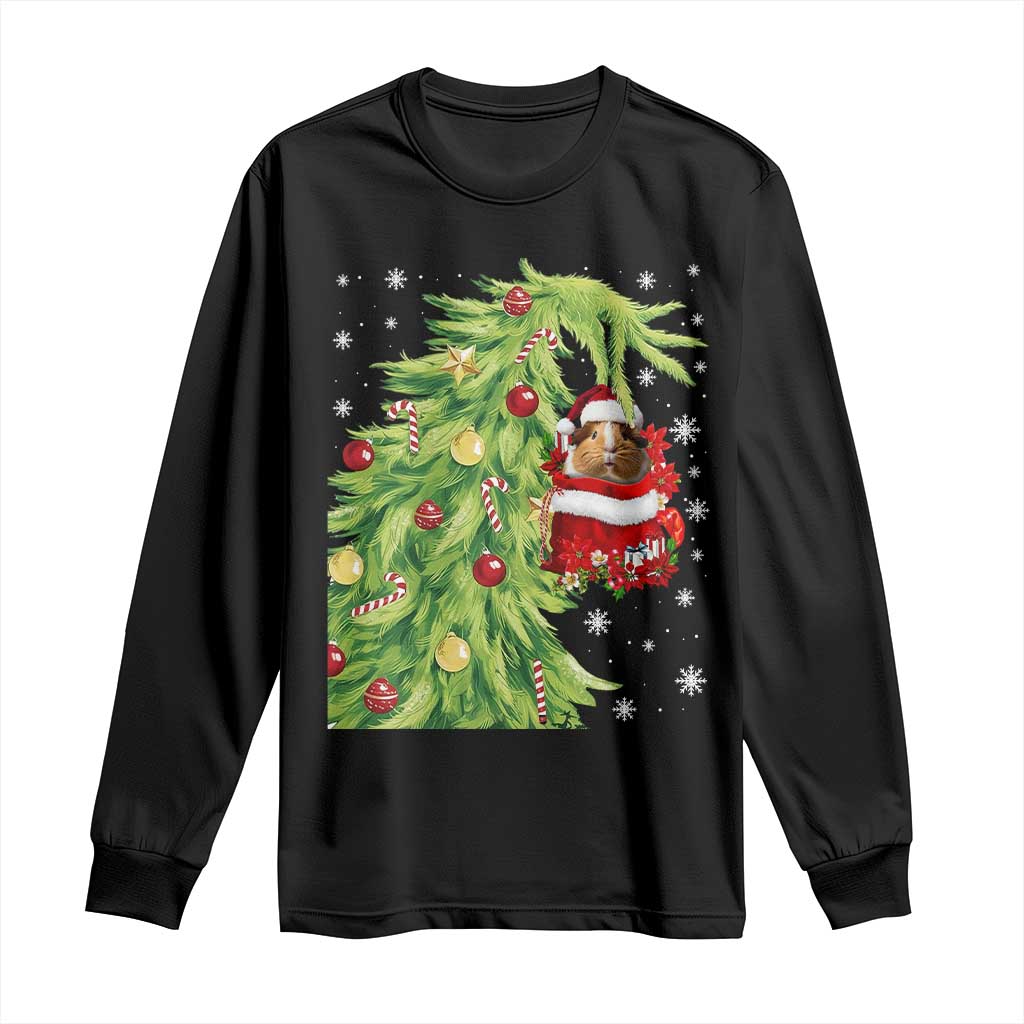 Funny Christmas Guinea In Green Hand Naughty Long Sleeve Shirt Cute Pet Lover Gift - Wonder Print Shop