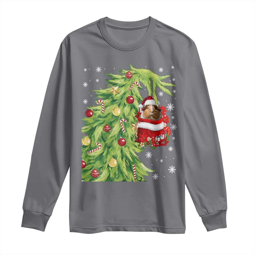 Funny Christmas Guinea In Green Hand Naughty Long Sleeve Shirt Cute Pet Lover Gift - Wonder Print Shop