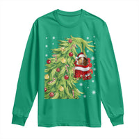 Funny Christmas Guinea In Green Hand Naughty Long Sleeve Shirt Cute Pet Lover Gift - Wonder Print Shop