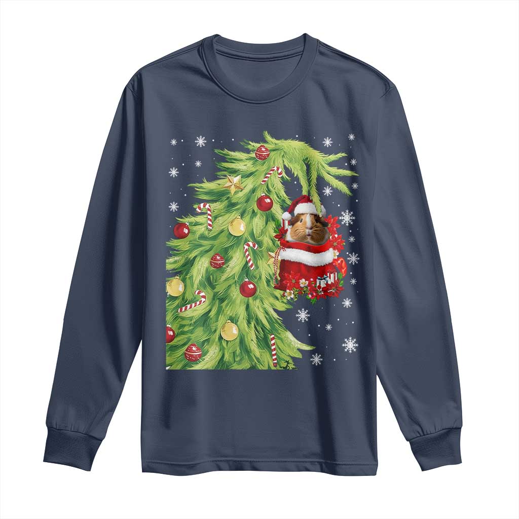 Funny Christmas Guinea In Green Hand Naughty Long Sleeve Shirt Cute Pet Lover Gift - Wonder Print Shop