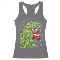 Funny Christmas Guinea In Green Hand Naughty Racerback Tank Top Cute Pet Lover Gift - Wonder Print Shop