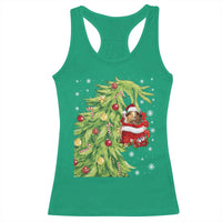 Funny Christmas Guinea In Green Hand Naughty Racerback Tank Top Cute Pet Lover Gift - Wonder Print Shop