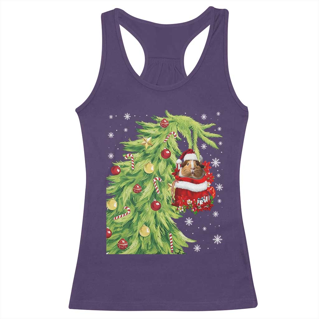 Funny Christmas Guinea In Green Hand Naughty Racerback Tank Top Cute Pet Lover Gift - Wonder Print Shop
