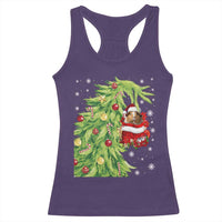 Funny Christmas Guinea In Green Hand Naughty Racerback Tank Top Cute Pet Lover Gift - Wonder Print Shop