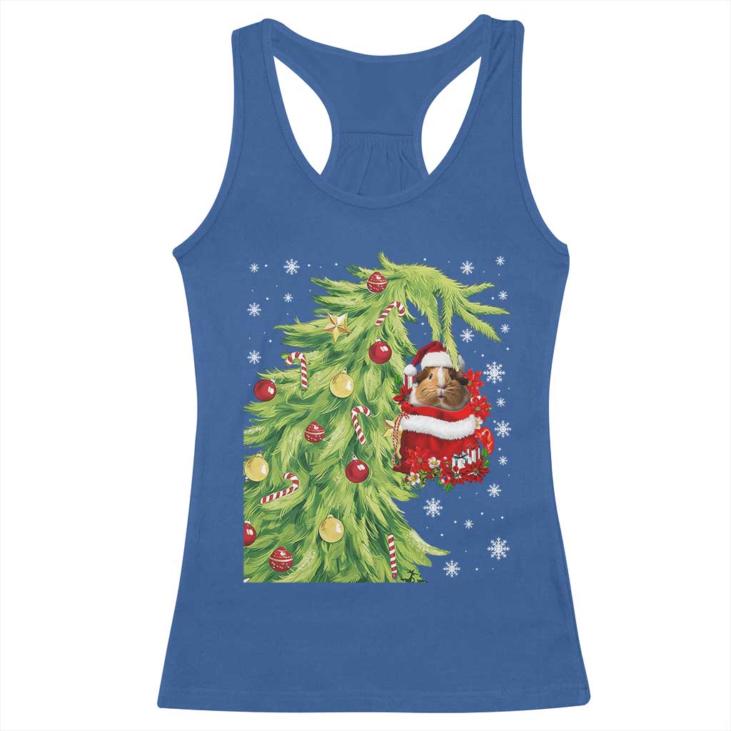 Funny Christmas Guinea In Green Hand Naughty Racerback Tank Top Cute Pet Lover Gift - Wonder Print Shop