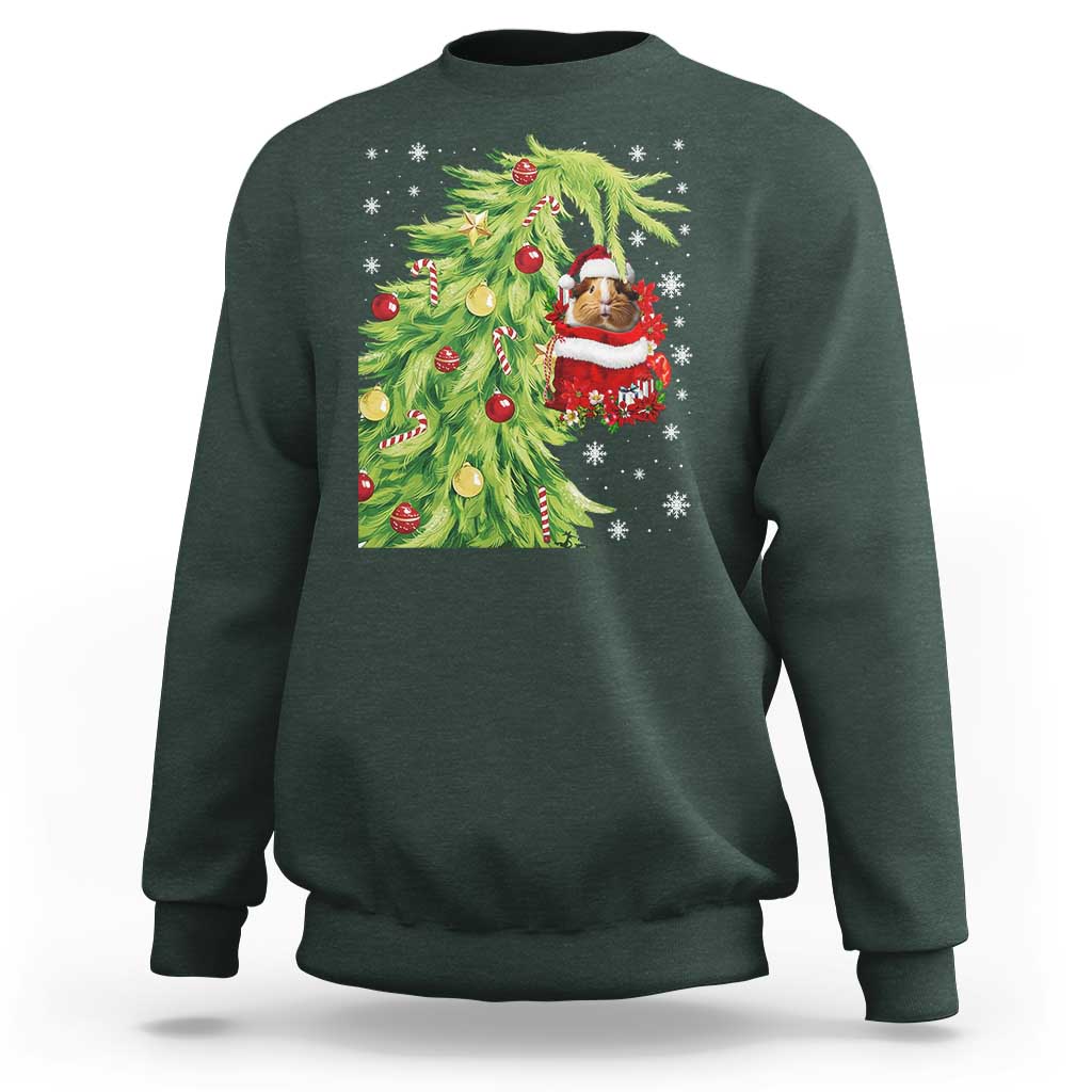 Funny Christmas Guinea In Green Hand Naughty Sweatshirt Cute Pet Lover Gift - Wonder Print Shop