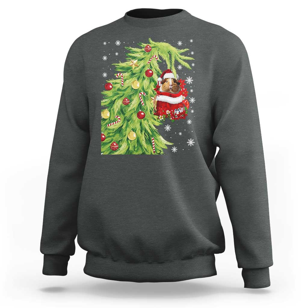 Funny Christmas Guinea In Green Hand Naughty Sweatshirt Cute Pet Lover Gift - Wonder Print Shop