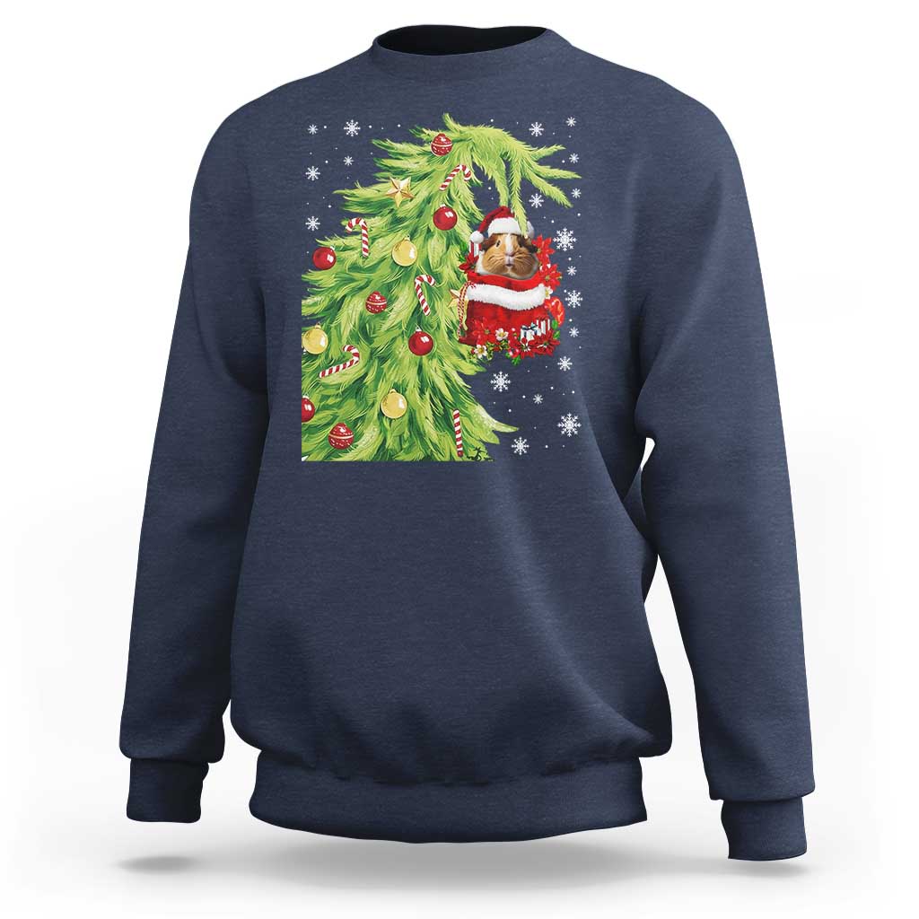 Funny Christmas Guinea In Green Hand Naughty Sweatshirt Cute Pet Lover Gift - Wonder Print Shop