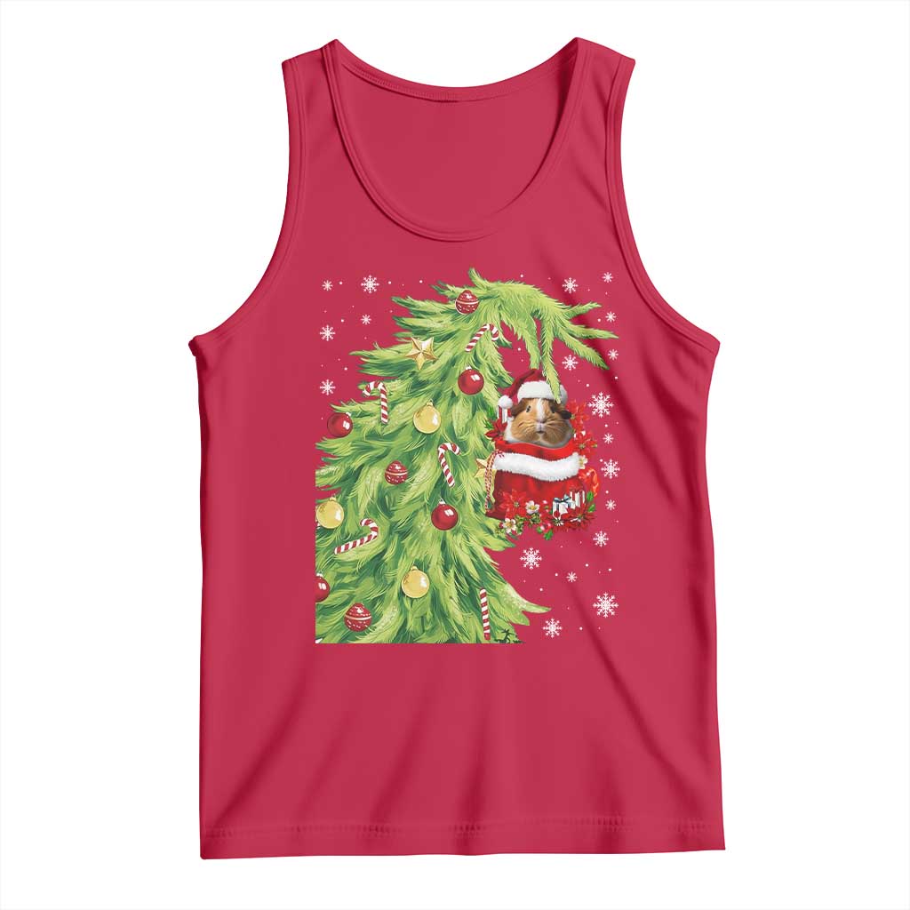 Funny Christmas Guinea In Green Hand Naughty Tank Top Cute Pet Lover Gift - Wonder Print Shop