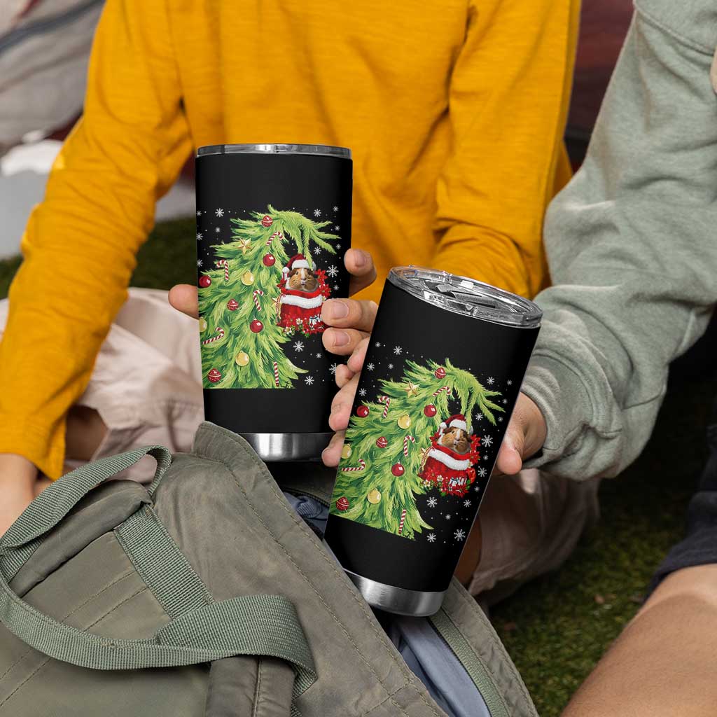 Funny Christmas Guinea In Green Hand Naughty Tumbler Cup Cute Pet Lover Gift - Wonder Print Shop