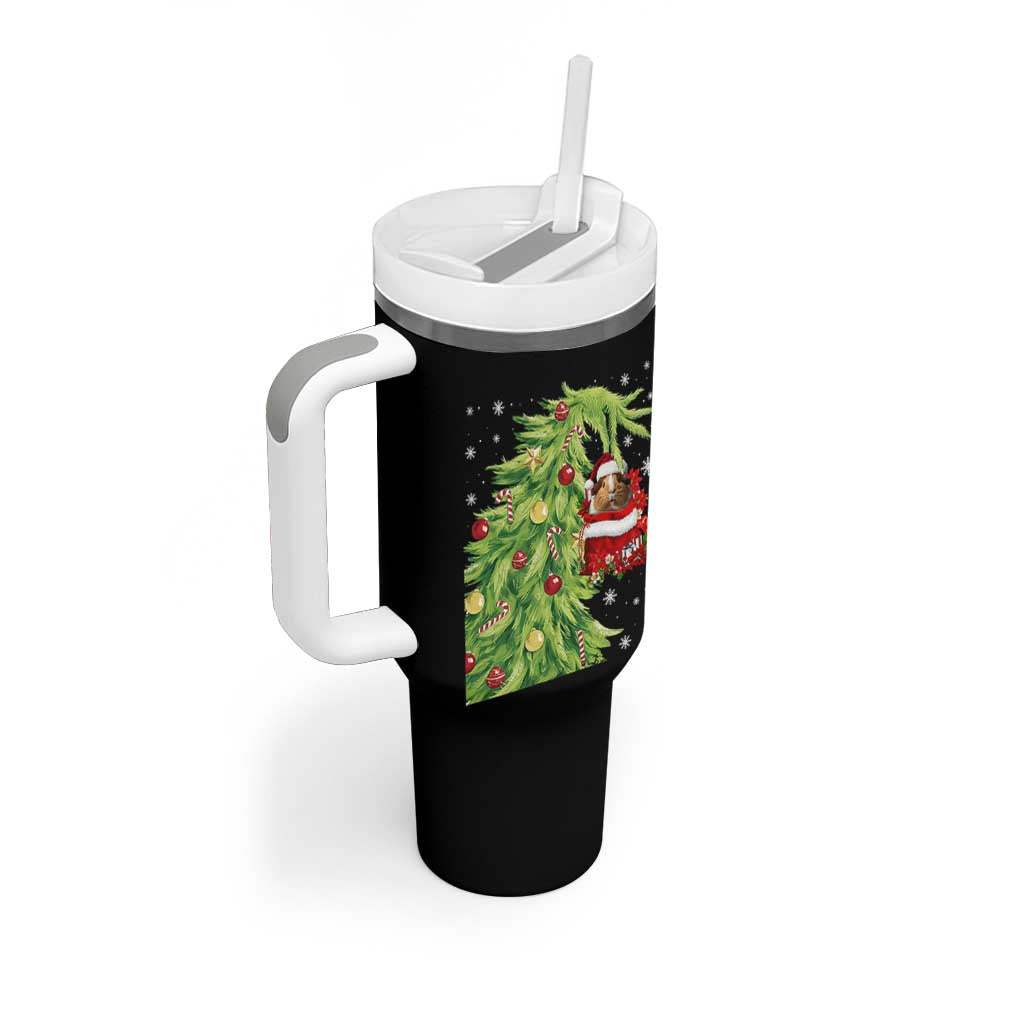 Funny Christmas Guinea In Green Hand Naughty Tumbler With Handle Cute Pet Lover Gift - Wonder Print Shop