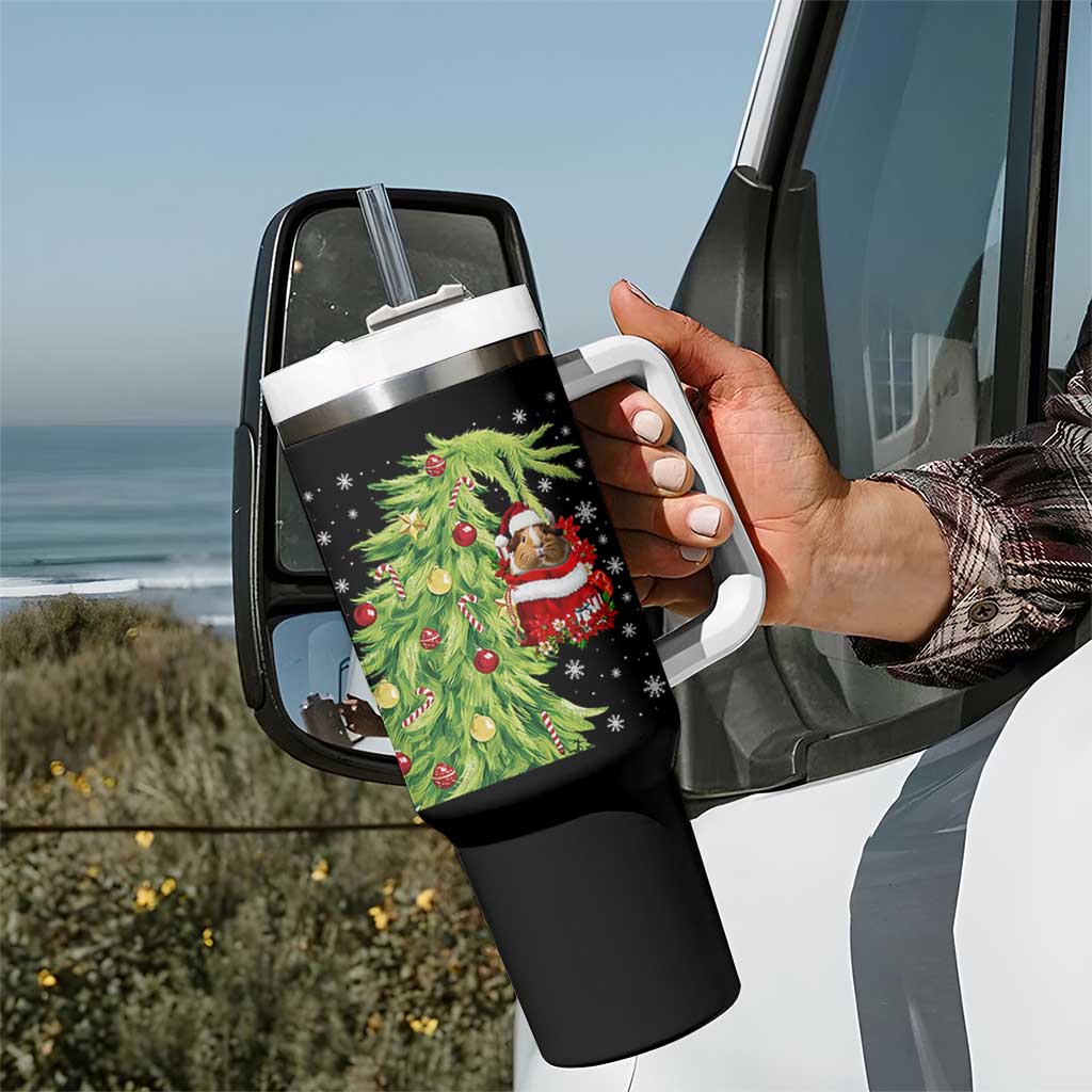 Funny Christmas Guinea In Green Hand Naughty Tumbler With Handle Cute Pet Lover Gift - Wonder Print Shop
