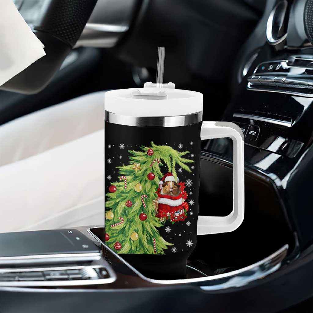 Funny Christmas Guinea In Green Hand Naughty Tumbler With Handle Cute Pet Lover Gift - Wonder Print Shop