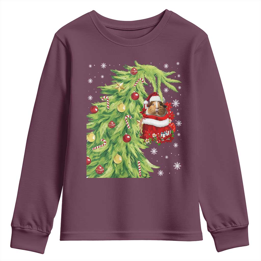 Funny Christmas Guinea In Green Hand Naughty Youth Sweatshirt Cute Pet Lover Gift - Wonder Print Shop