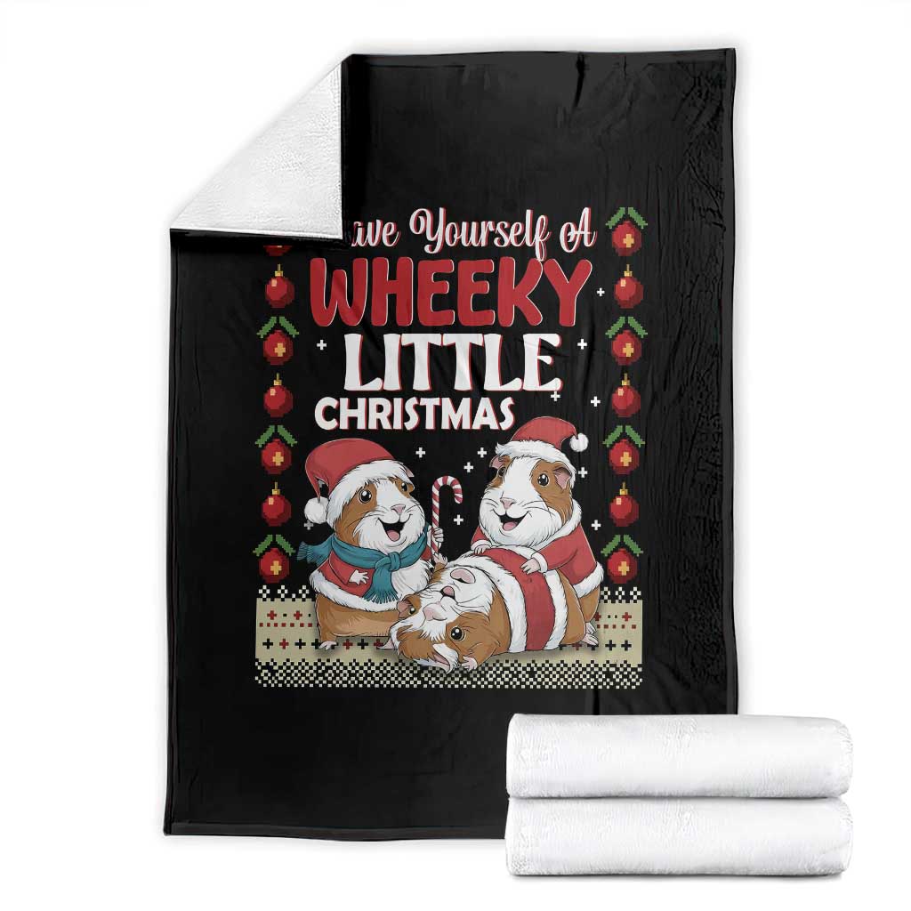 Have Yourself A Wheeky Little Christmas Throw Blanket Funny Guinea Pig Lover - Wonder Print Shop
