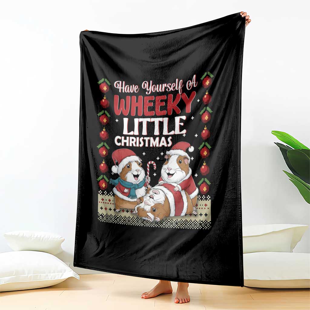 Have Yourself A Wheeky Little Christmas Throw Blanket Funny Guinea Pig Lover - Wonder Print Shop