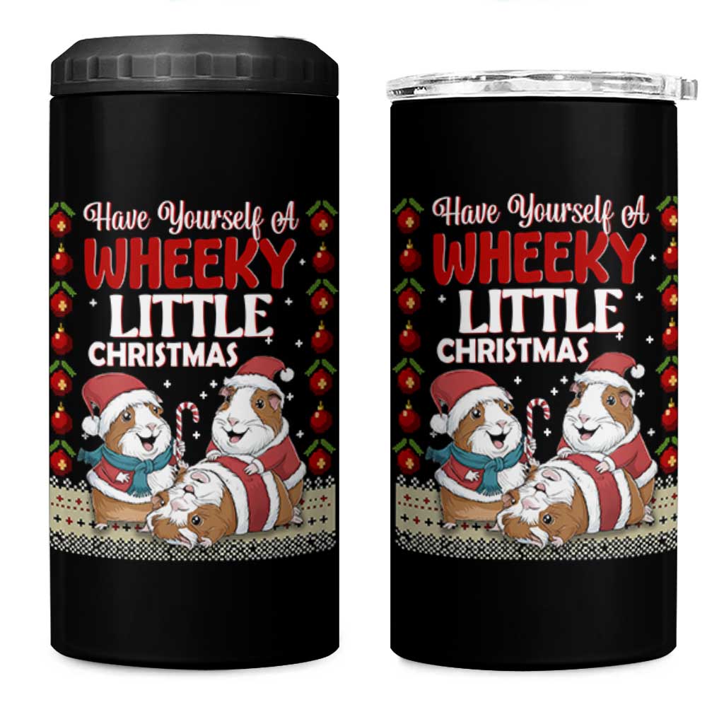 Have Yourself A Wheeky Little Christmas 4 in 1 Can Cooler Tumbler Funny Guinea Pig Lover - Wonder Print Shop