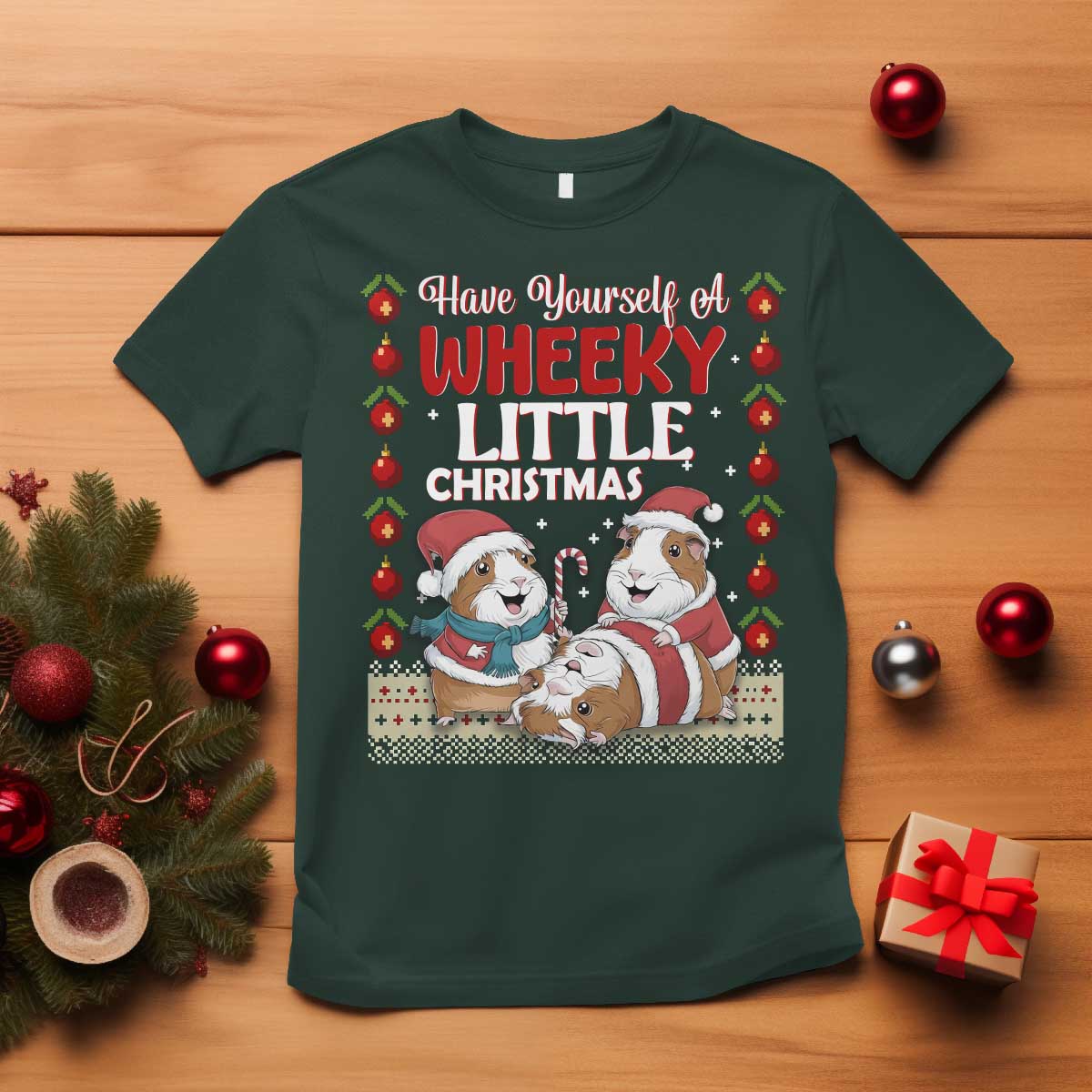 Have Yourself A Wheeky Little Christmas T Shirt Funny Guinea Pig Lover - Wonder Print Shop