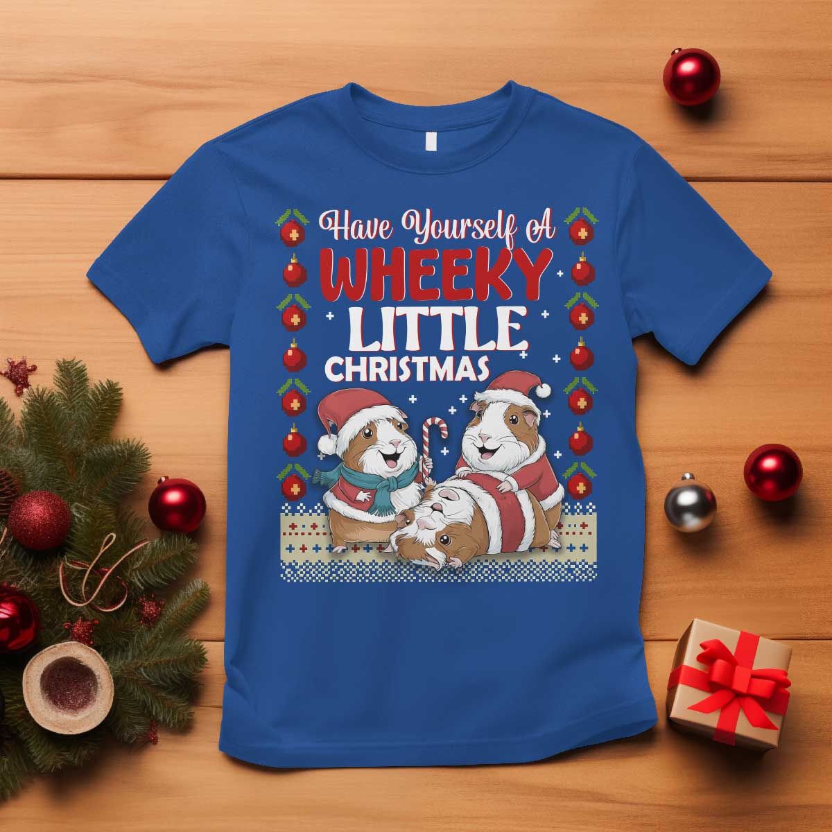 Have Yourself A Wheeky Little Christmas T Shirt Funny Guinea Pig Lover - Wonder Print Shop