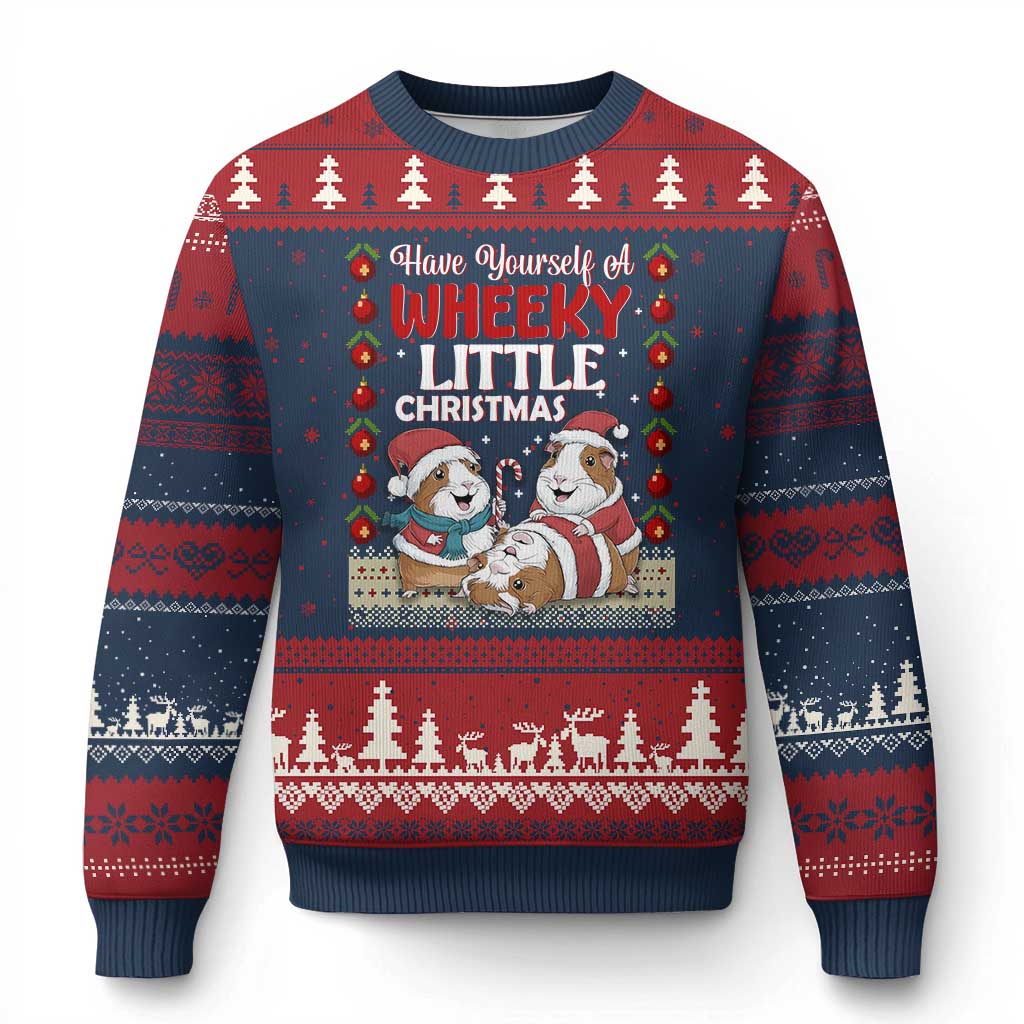 Have Yourself A Wheeky Little Xmas Ugly Christmas Sweater Funny Guinea Pig Lover - Wonder Print Shop