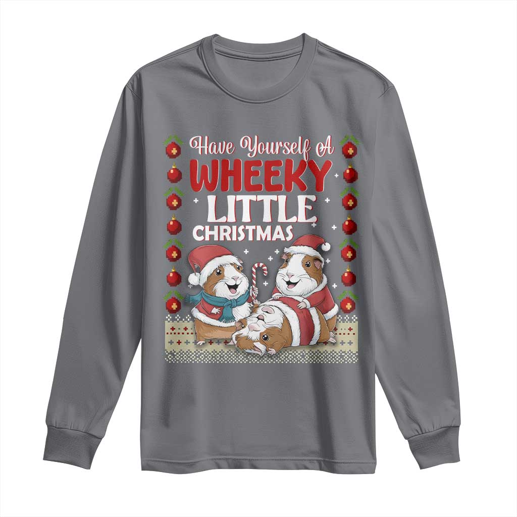 Have Yourself A Wheeky Little Christmas Long Sleeve Shirt Funny Guinea Pig Lover - Wonder Print Shop