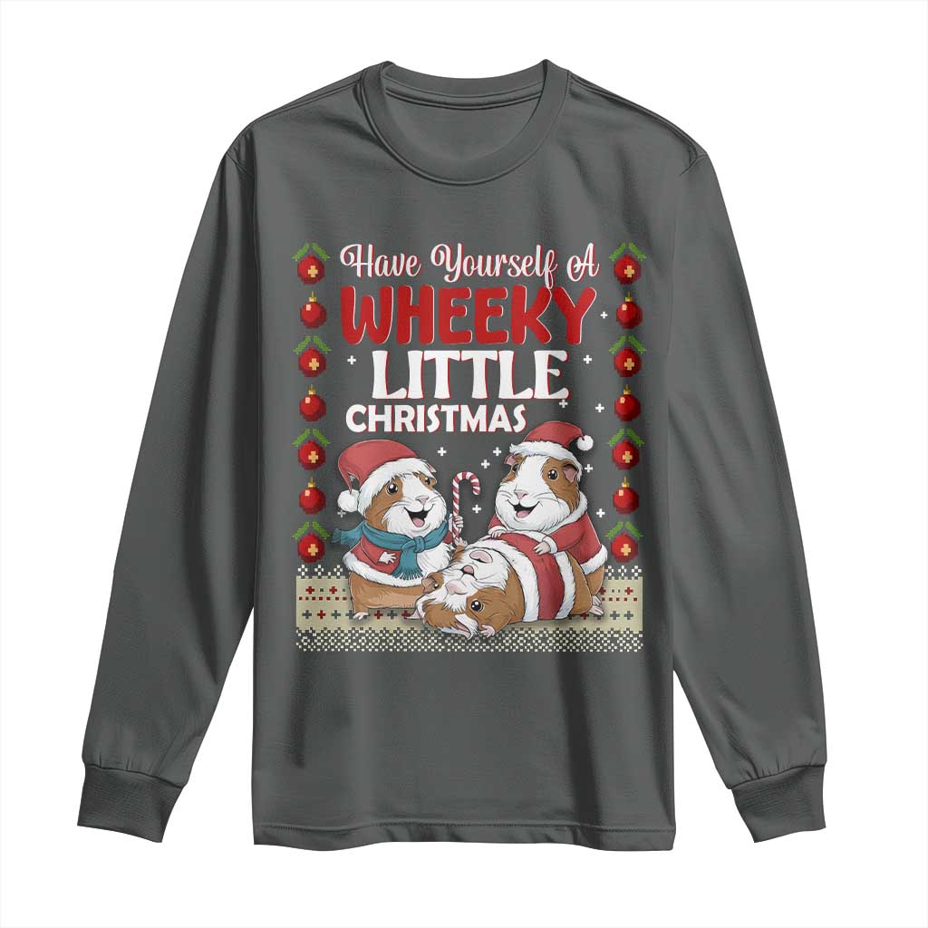 Have Yourself A Wheeky Little Christmas Long Sleeve Shirt Funny Guinea Pig Lover - Wonder Print Shop