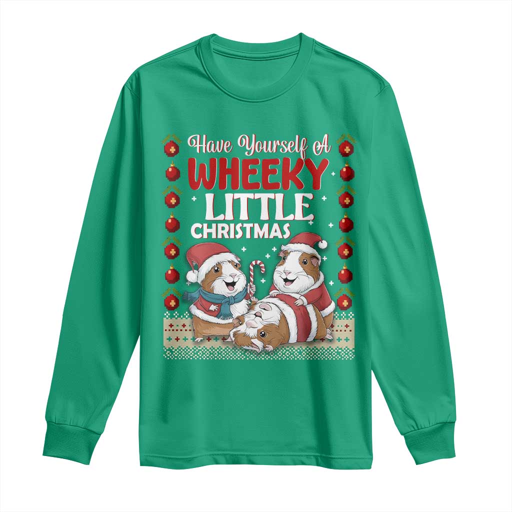 Have Yourself A Wheeky Little Christmas Long Sleeve Shirt Funny Guinea Pig Lover - Wonder Print Shop