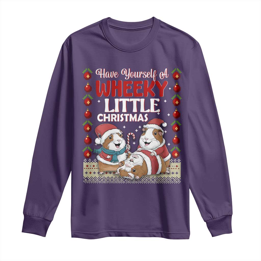 Have Yourself A Wheeky Little Christmas Long Sleeve Shirt Funny Guinea Pig Lover - Wonder Print Shop
