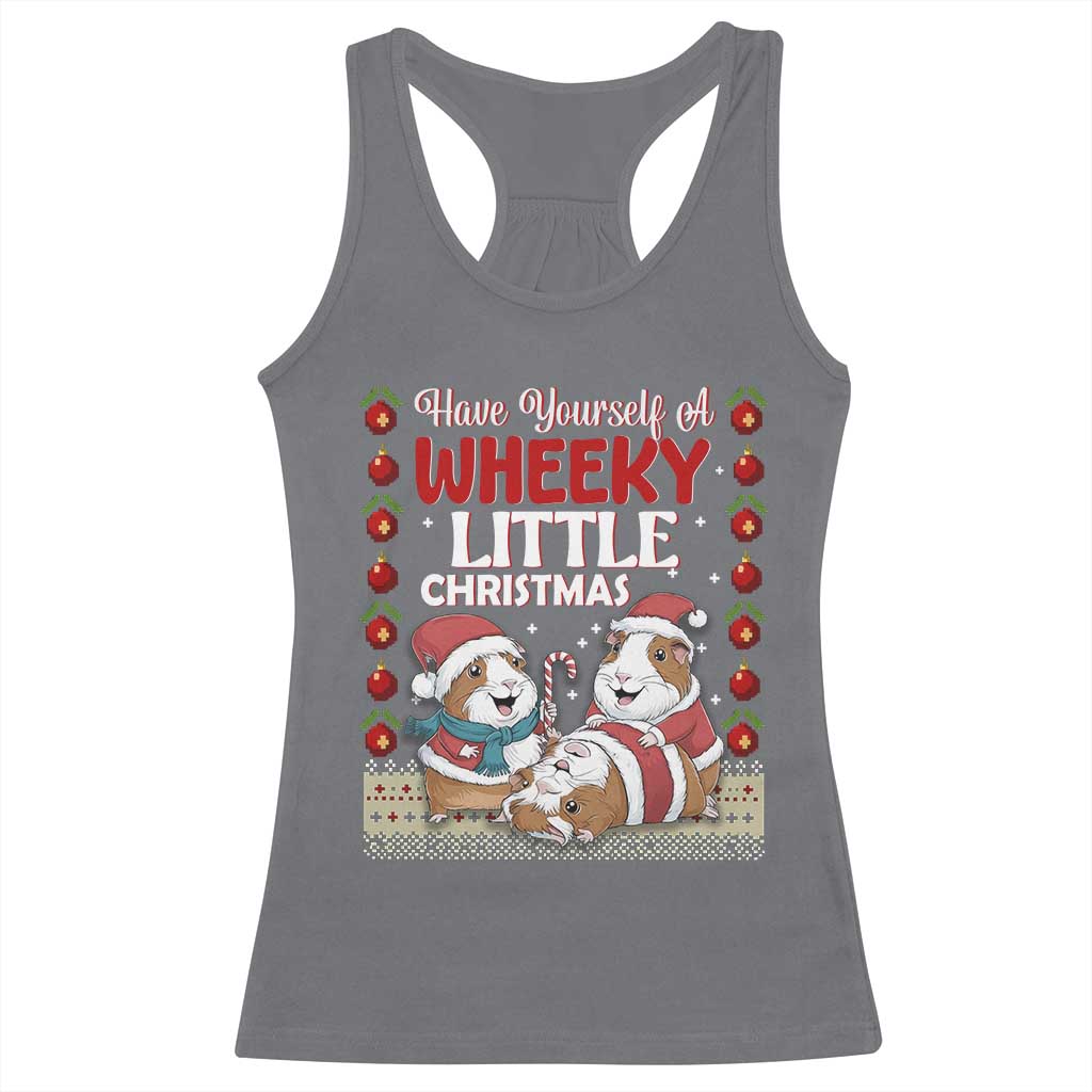 Have Yourself A Wheeky Little Christmas Racerback Tank Top Funny Guinea Pig Lover - Wonder Print Shop
