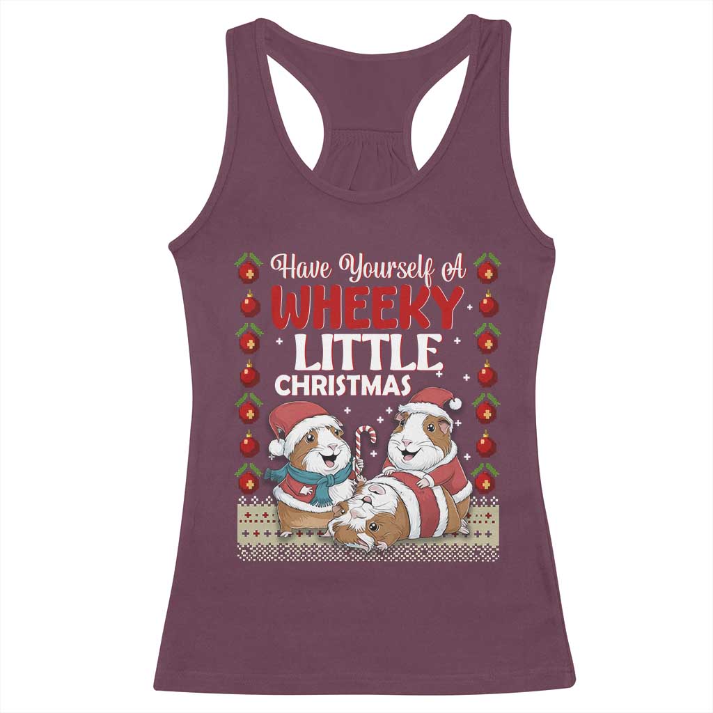 Have Yourself A Wheeky Little Christmas Racerback Tank Top Funny Guinea Pig Lover - Wonder Print Shop
