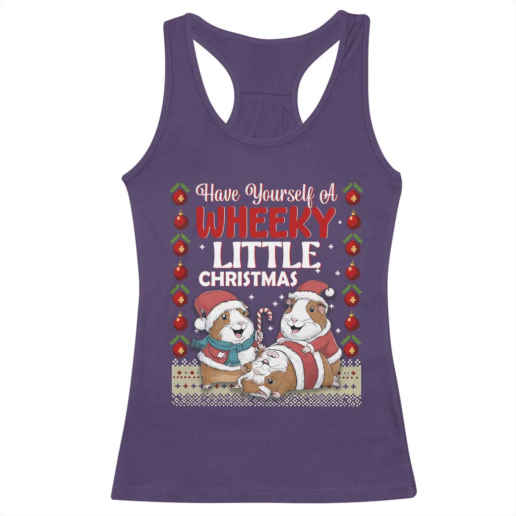Have Yourself A Wheeky Little Christmas Racerback Tank Top Funny Guinea Pig Lover - Wonder Print Shop