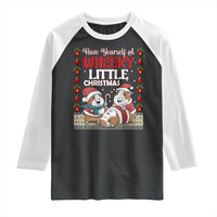 Have Yourself A Wheeky Little Christmas Raglan Shirt Funny Guinea Pig Lover - Wonder Print Shop
