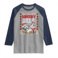 Have Yourself A Wheeky Little Christmas Raglan Shirt Funny Guinea Pig Lover - Wonder Print Shop