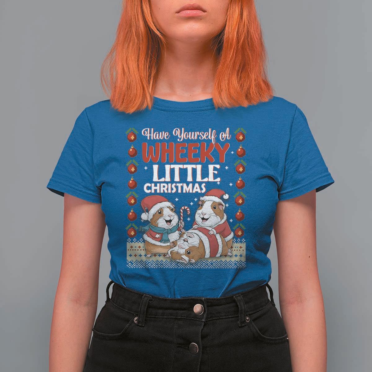 Have Yourself A Wheeky Little Christmas T Shirt For Women Funny Guinea Pig Lover - Wonder Print Shop
