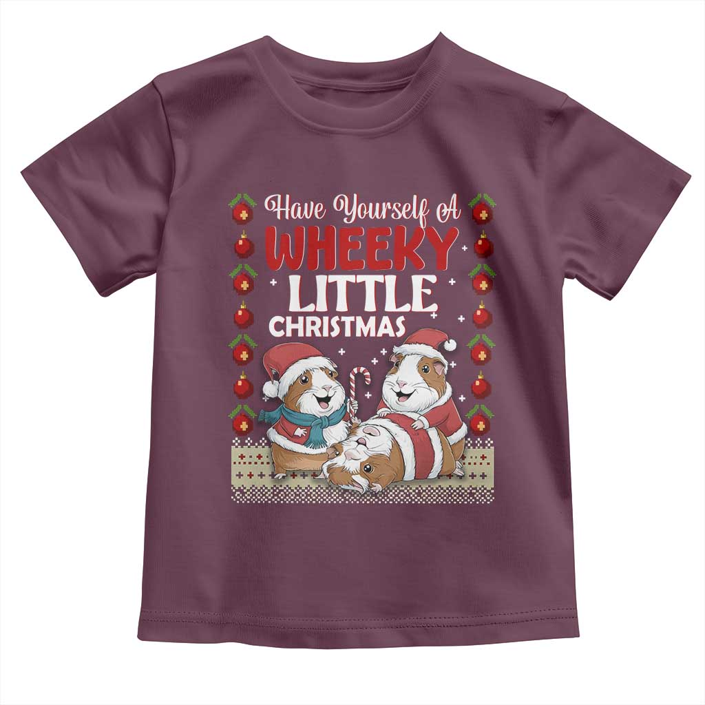 Have Yourself A Wheeky Little Christmas Toddler T Shirt Funny Guinea Pig Lover - Wonder Print Shop